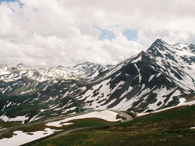 Abstract mountain peaks in cold colors